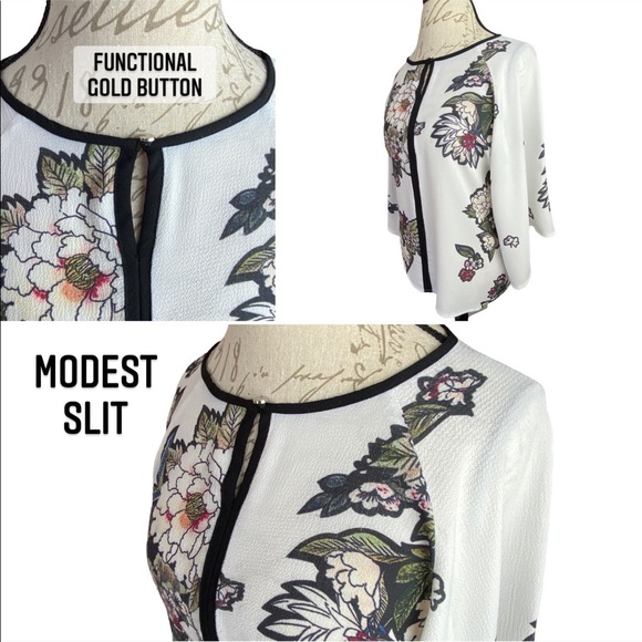 Floral Kimono White Blouse - Picture 8 of 13